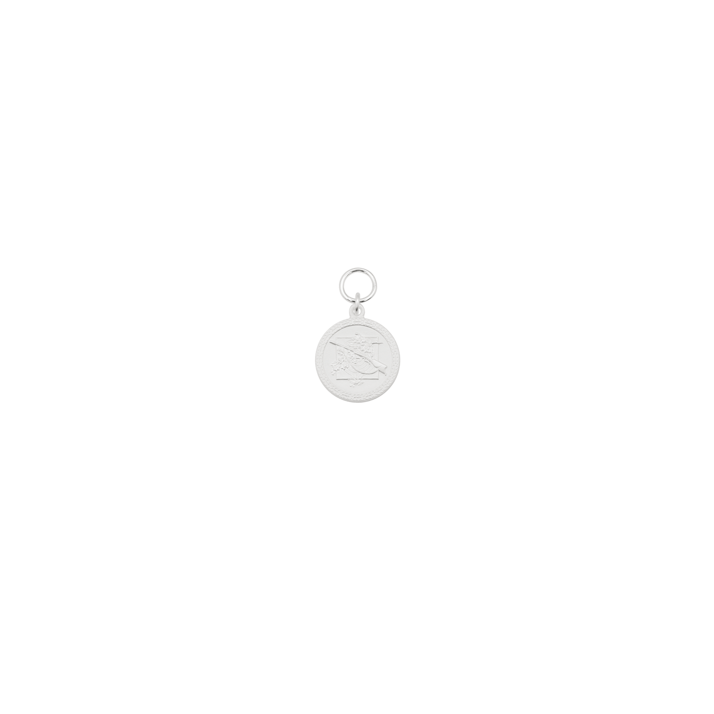 Anhänger, Messing, versilbert, mit Öse(n) und Ring(en)