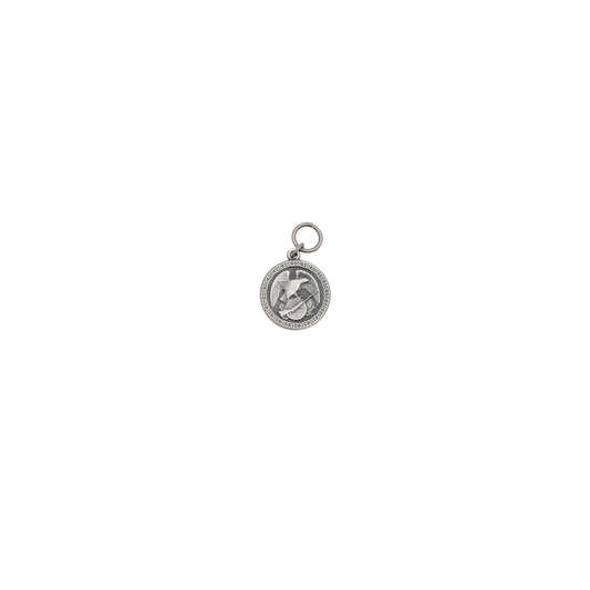 Anhänger, Messing, altsilber, mit Öse(n) und Ring(en)