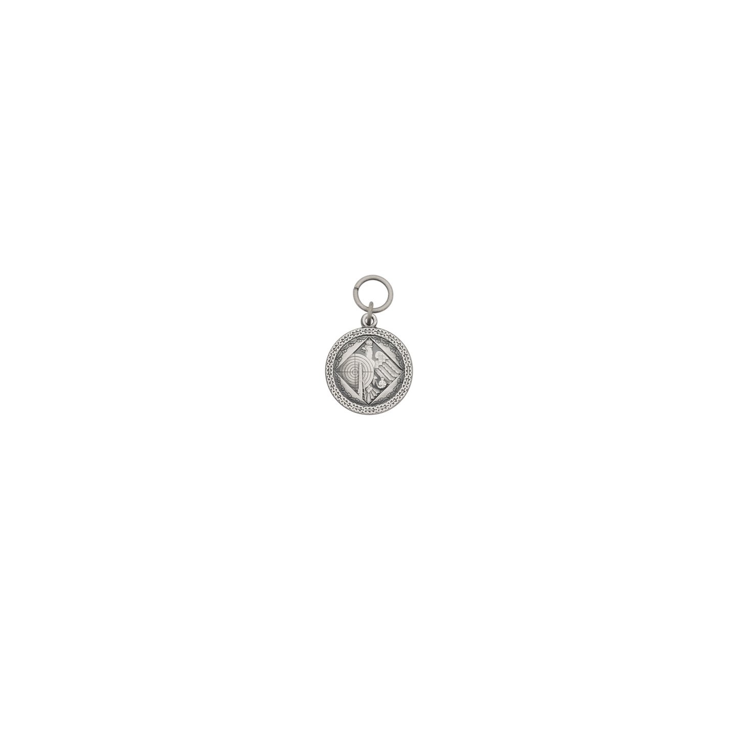 Anhänger, Messing, altsilber, mit Öse(n) und Ring(en)