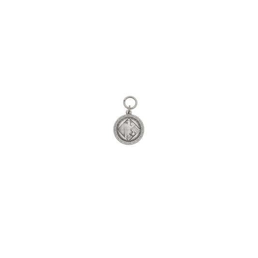 Anhänger, Messing, altsilber, mit Öse(n) und Ring(en)