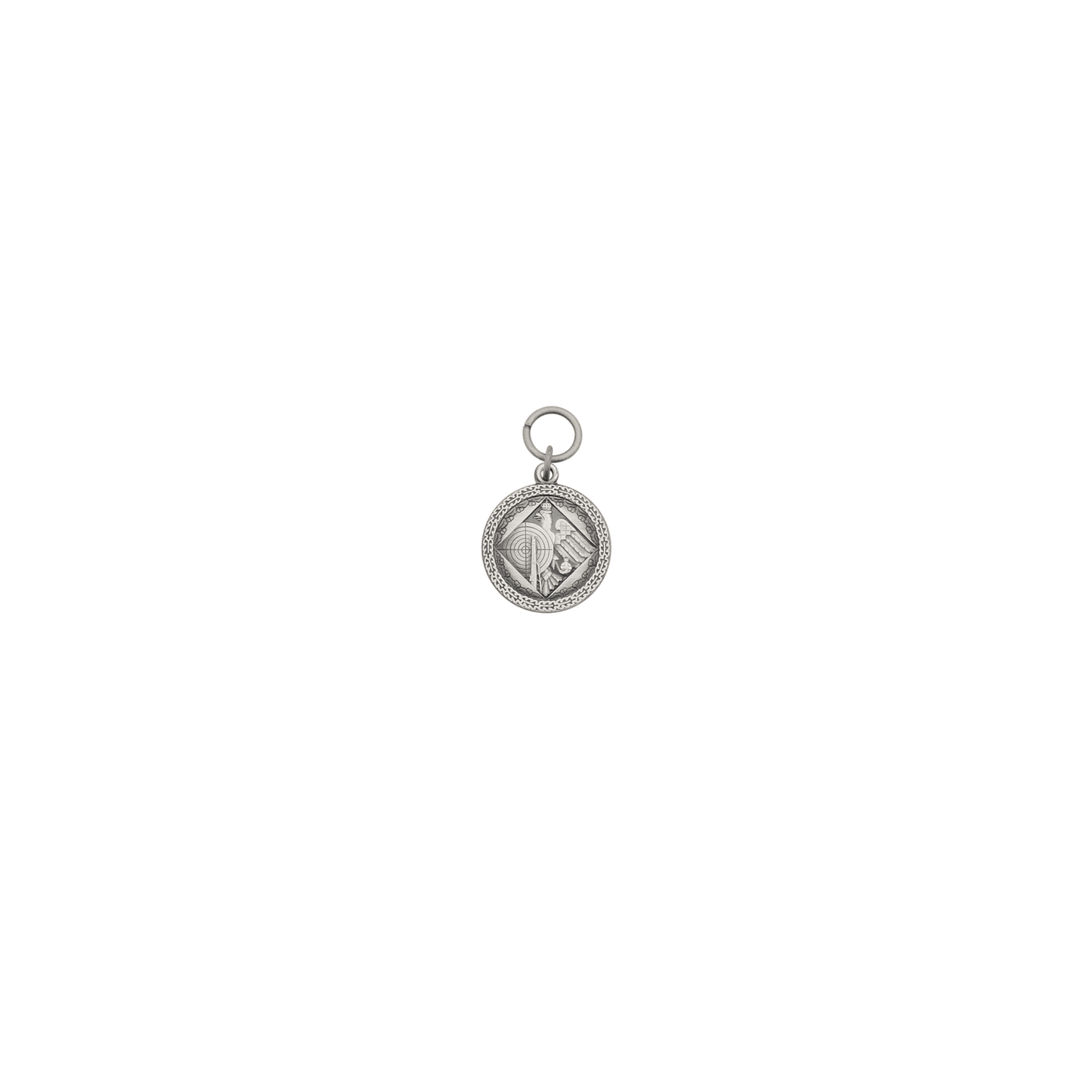 Anhänger, Messing, altsilber, mit Öse(n) und Ring(en)