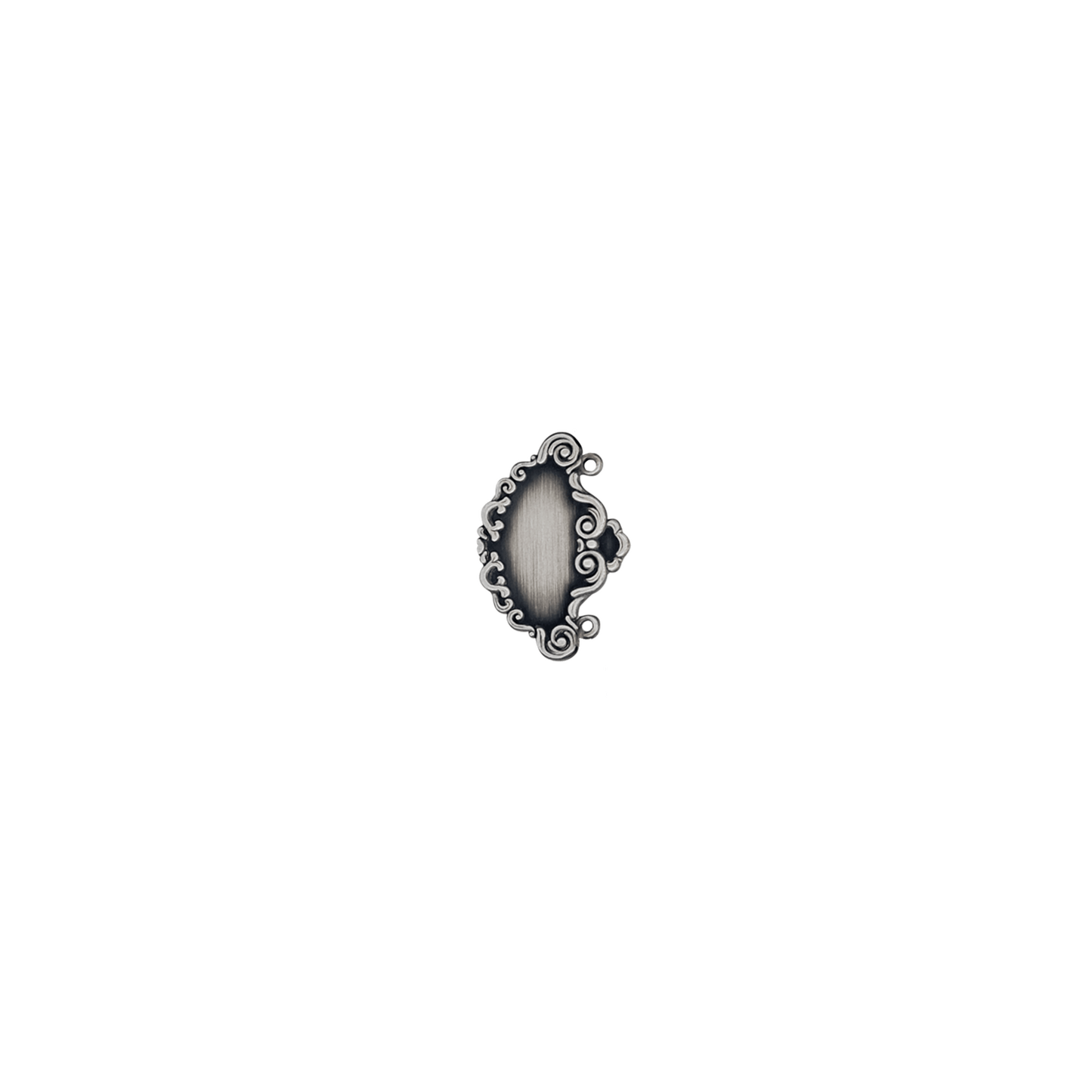 Kettenglied, Messing, altsilber, mit Öse(n) und Ring(en)