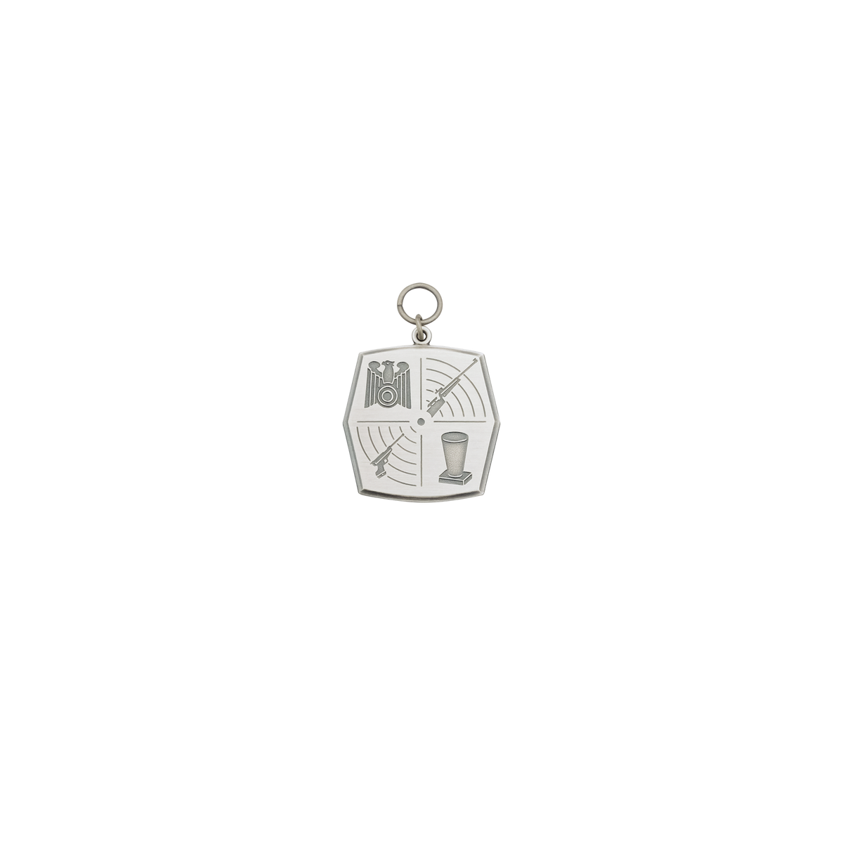 Medaille, Messing, altsilber, mit Öse(n) und Ring(en)