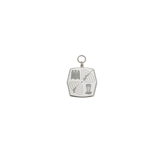 Medaille, Messing, altsilber, mit Öse(n) und Ring(en)