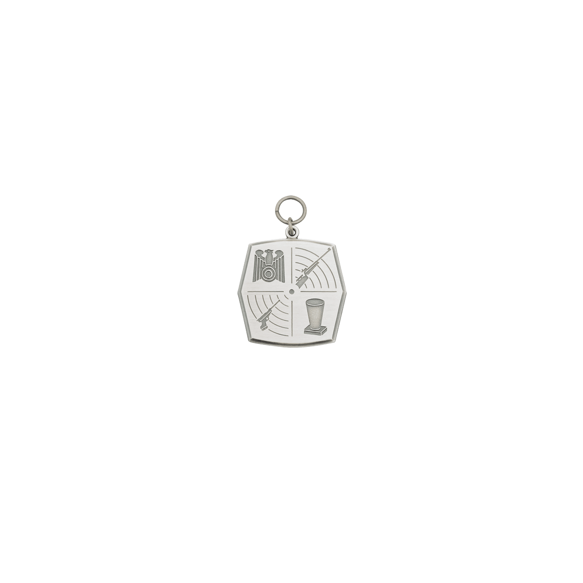 Medaille, Messing, altsilber, mit Öse(n) und Ring(en)