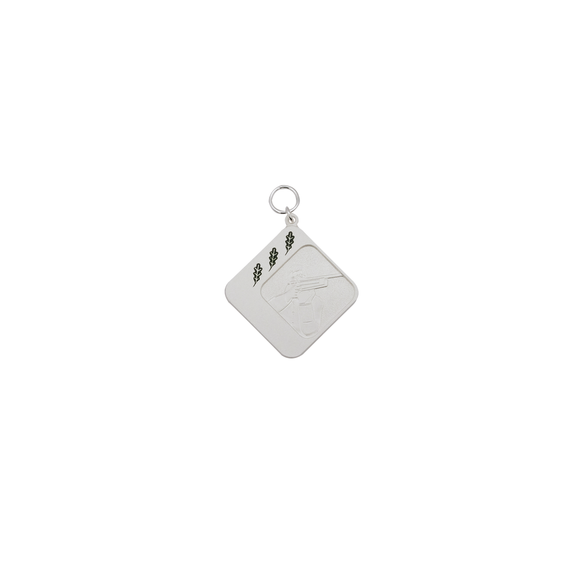 Medaille, Messing, versilbert, mit Öse(n) und Ring(en)
