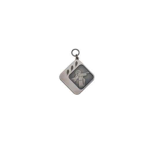 Medaille, Messing, altsilber, mit Öse(n) und Ring(en)