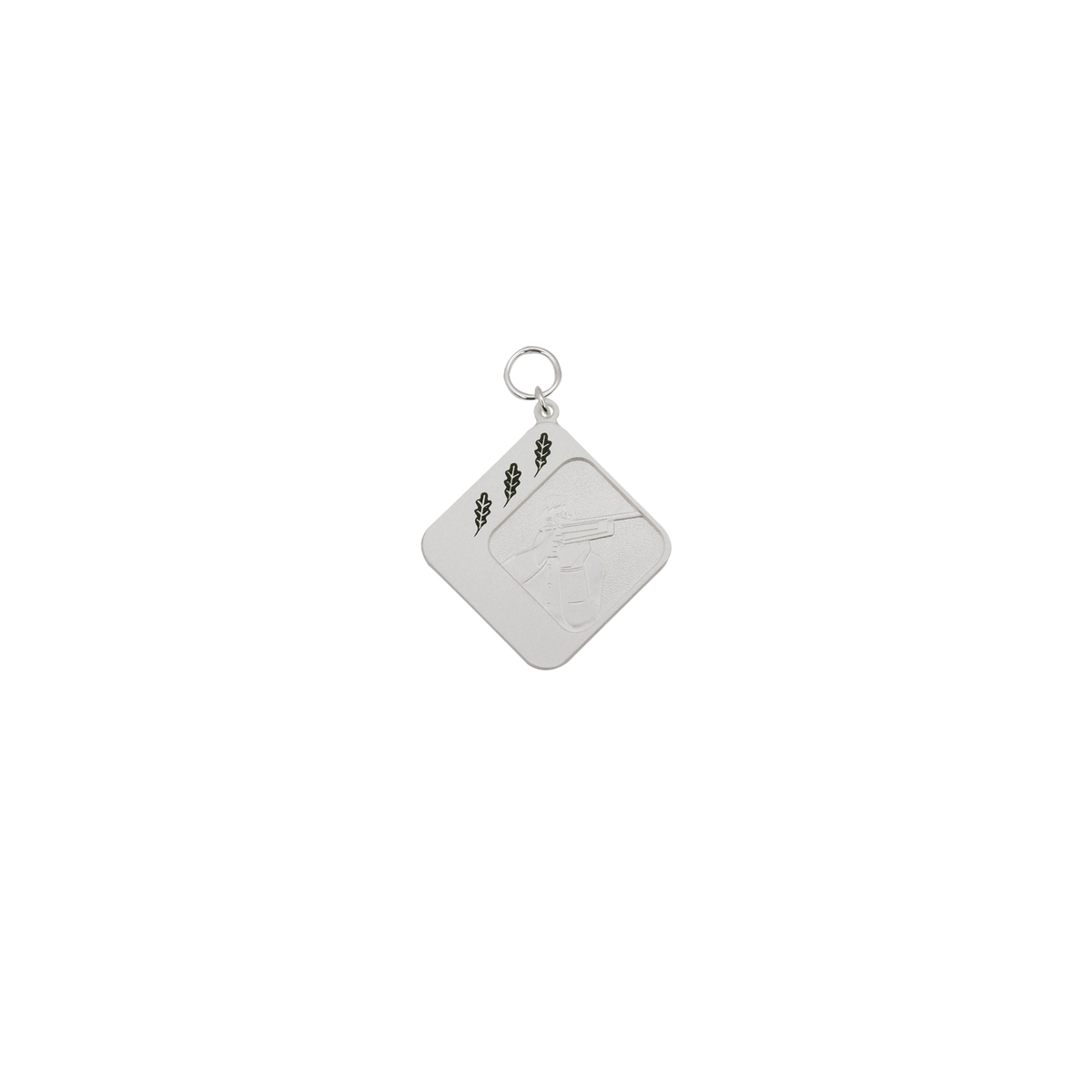 Medaille, Messing, versilbert, mit Öse(n) und Ring(en)