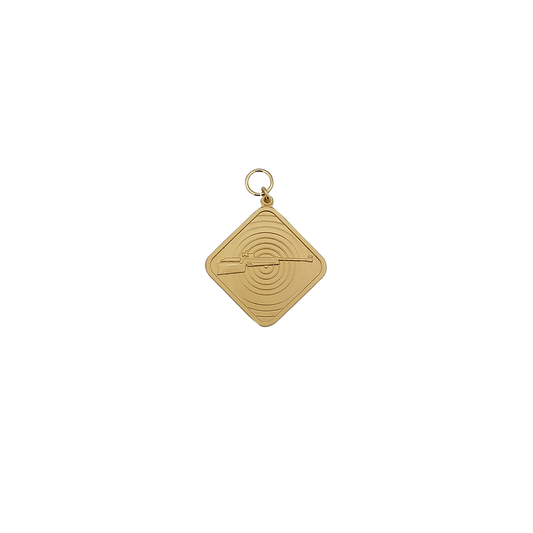Medaille, Messing, vergoldet, mit Öse(n) und Ring(en)