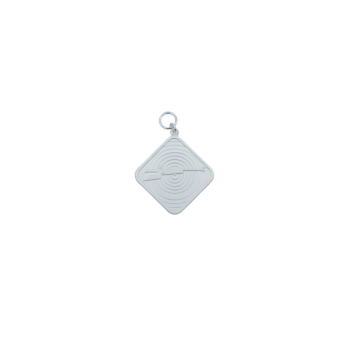 Medaille, Messing, versilbert, mit Öse(n) und Ring(en)