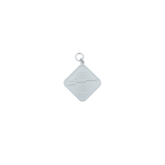 Medaille, Messing, versilbert, mit Öse(n) und Ring(en)