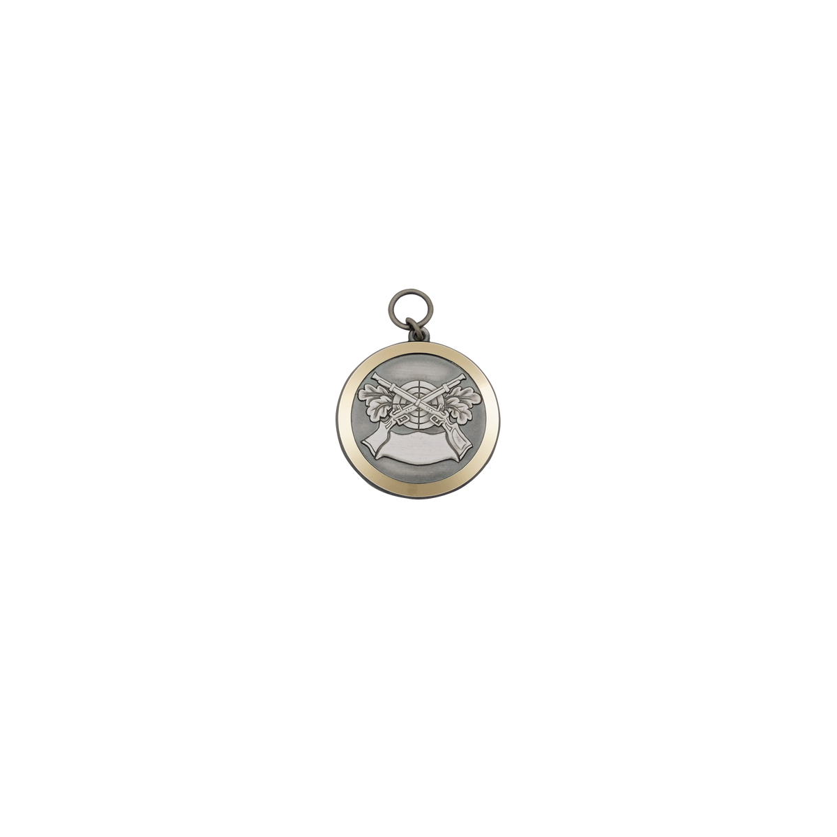 Medaille, Messing, altsilber, mit Öse(n) und Ring(en)