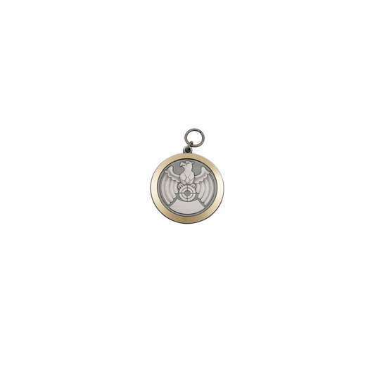 Medaille, Messing, altsilber, mit Öse(n) und Ring(en)
