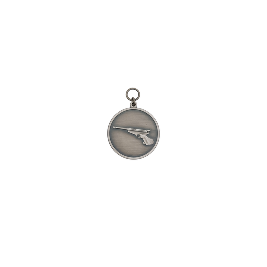 Medaille, 39mm, Messing, altsilber, mit Öse(n) und Ring(en)