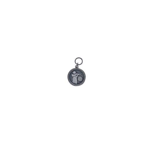 Anhänger, Messing, altsilber, mit Öse(n) und Ring(en)