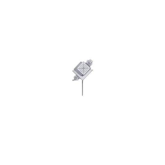 Abzeichen, Messing, altsilber, mit langer Nadel