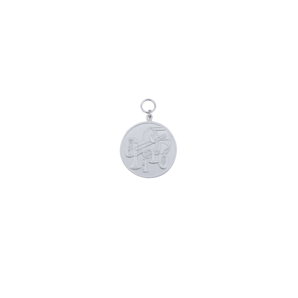 Medaille, 39mm, Messing, versilbert, mit Öse(n) und Ring(en)
