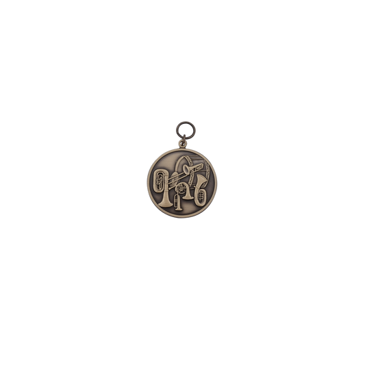 Medaille, 39mm, Messing, bronzefarbig, mit Öse(n) und Ring(en)