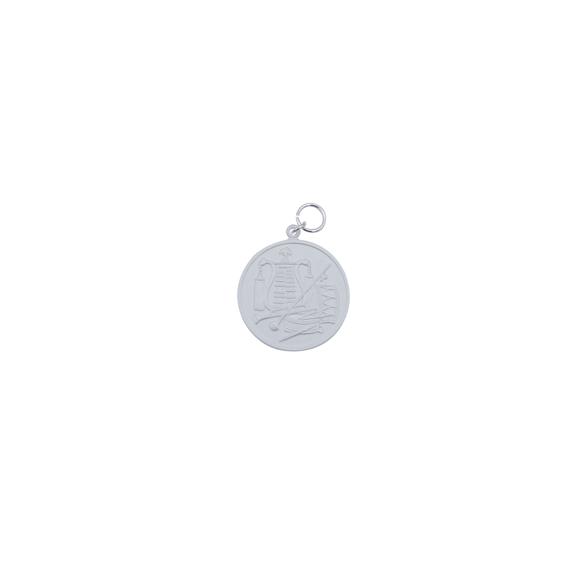 Medaille, 39mm, Messing, versilbert, mit Öse(n) und Ring(en)