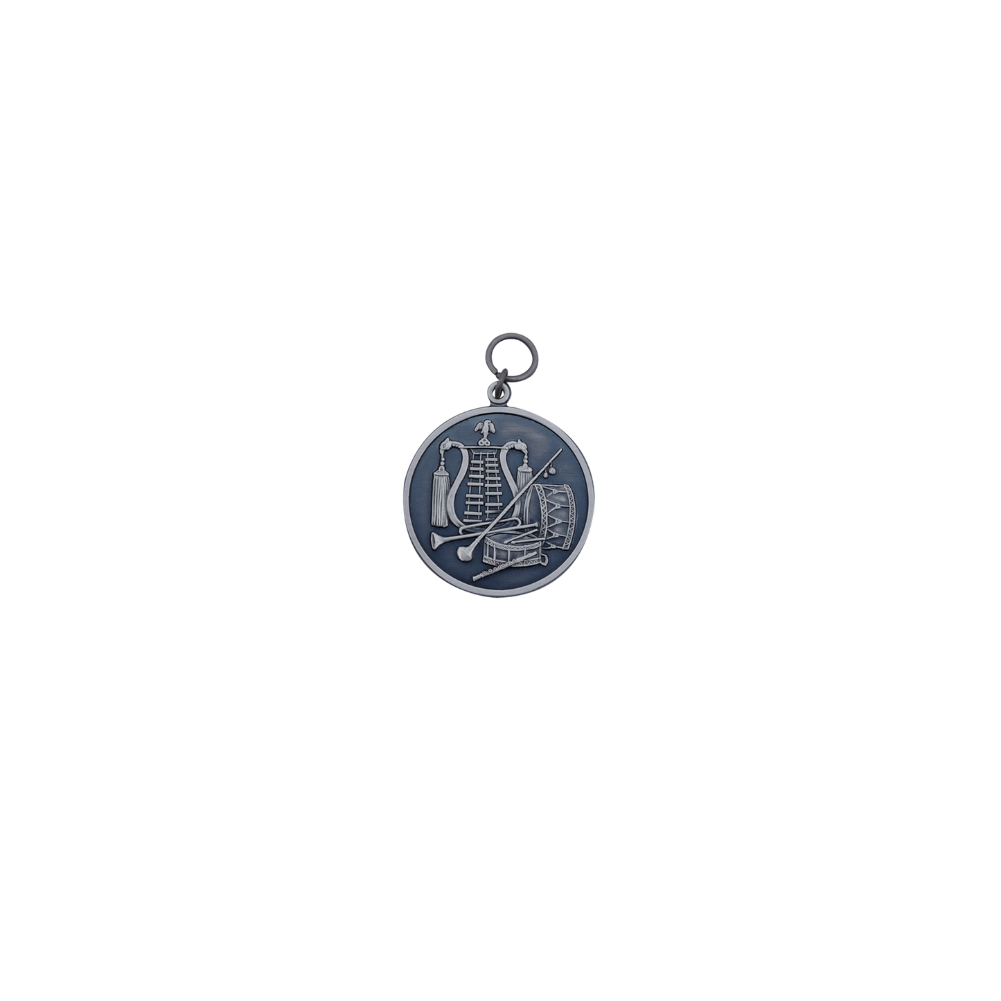 Medaille, 39mm, Messing, altsilber, mit Öse(n) und Ring(en)