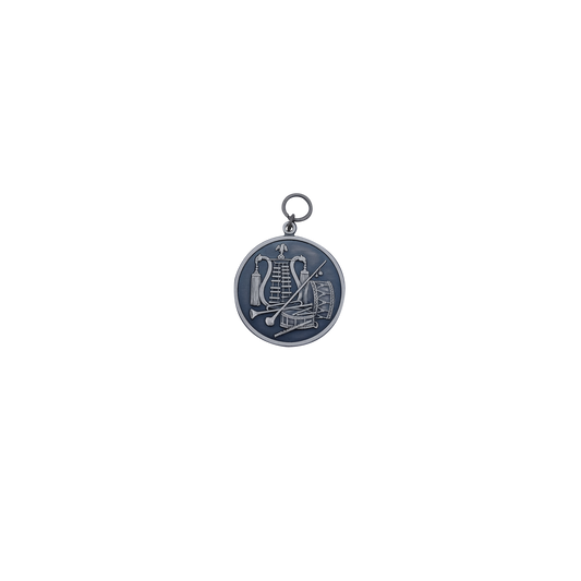 Medaille, 39mm, Messing, altsilber, mit Öse(n) und Ring(en)