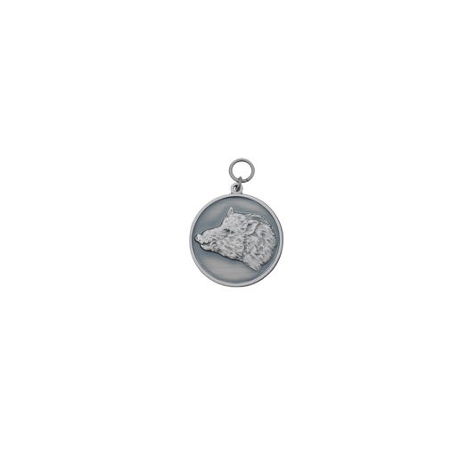 Medaille KEILERKOPF, Messing, altsilber, mit Öse(n) und Ring(en)