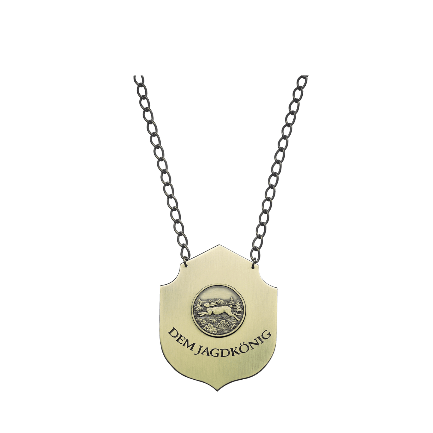 Jagdkette , Messing, bronzefarbig, mit Gravur und Medaille 54787-41