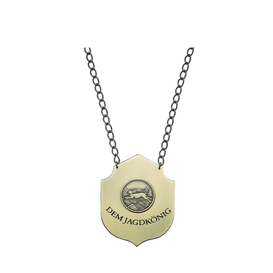 Jagdkette , Messing, bronzefarbig, mit Gravur und Medaille 54787-41