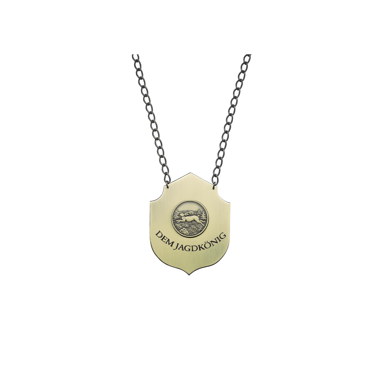 Jagdkette , Messing, bronzefarbig, mit Gravur und Medaille 54787-41