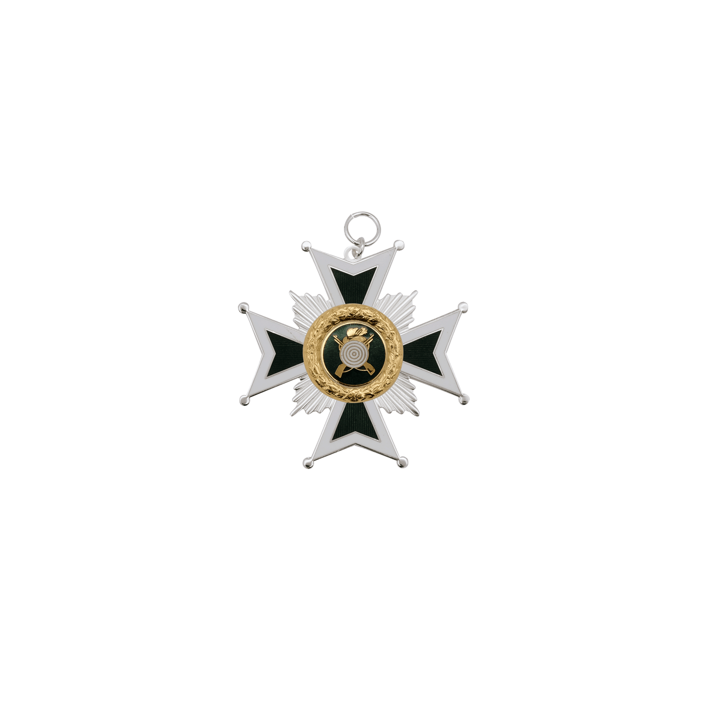 Orden, Messing, versilbert, mit Öse(n) und Ring(en)
