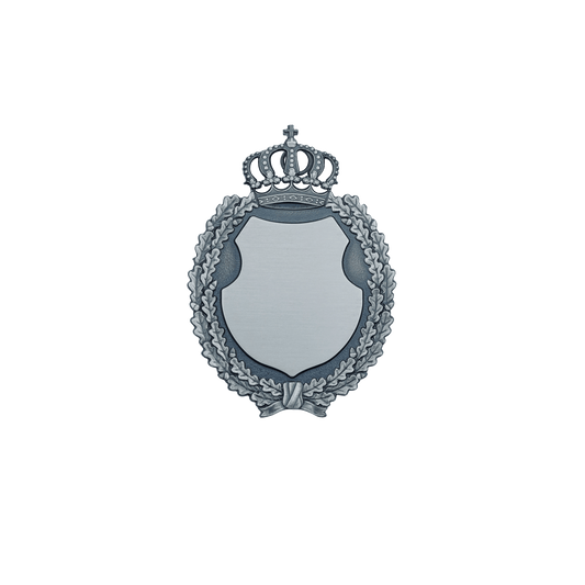 Schild, Messing, altsilber, mit Öse(n) und Ring(en)