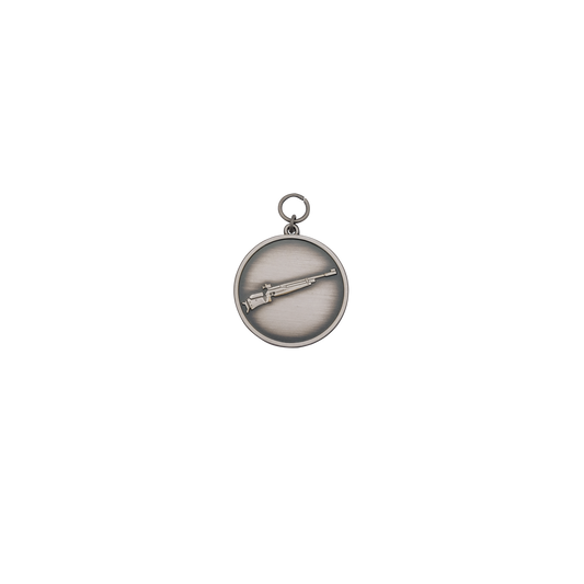 Medaille, 39mm, Messing, altsilber, mit Öse(n) und Ring(en)