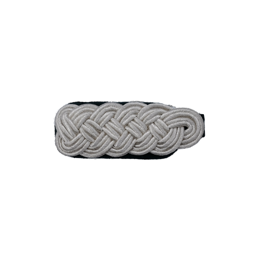 Schulterstücke geflochten, Paar, Textil, silberfarbig,