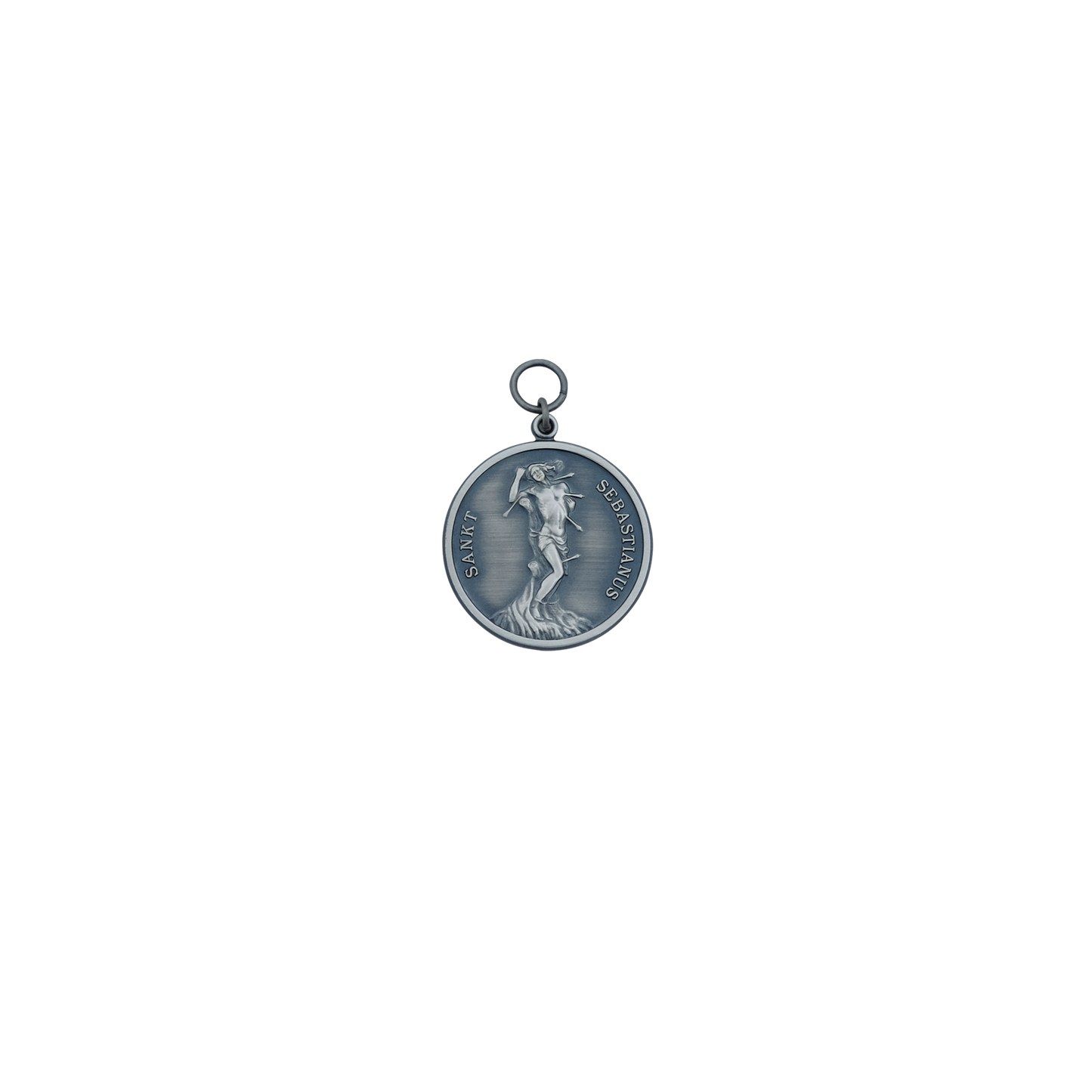 Medaille, 39mm, Messing, altsilber, mit Öse(n) und Ring(en)