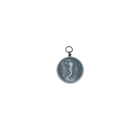 Medaille, 39mm, Messing, altsilber, mit Öse(n) und Ring(en)