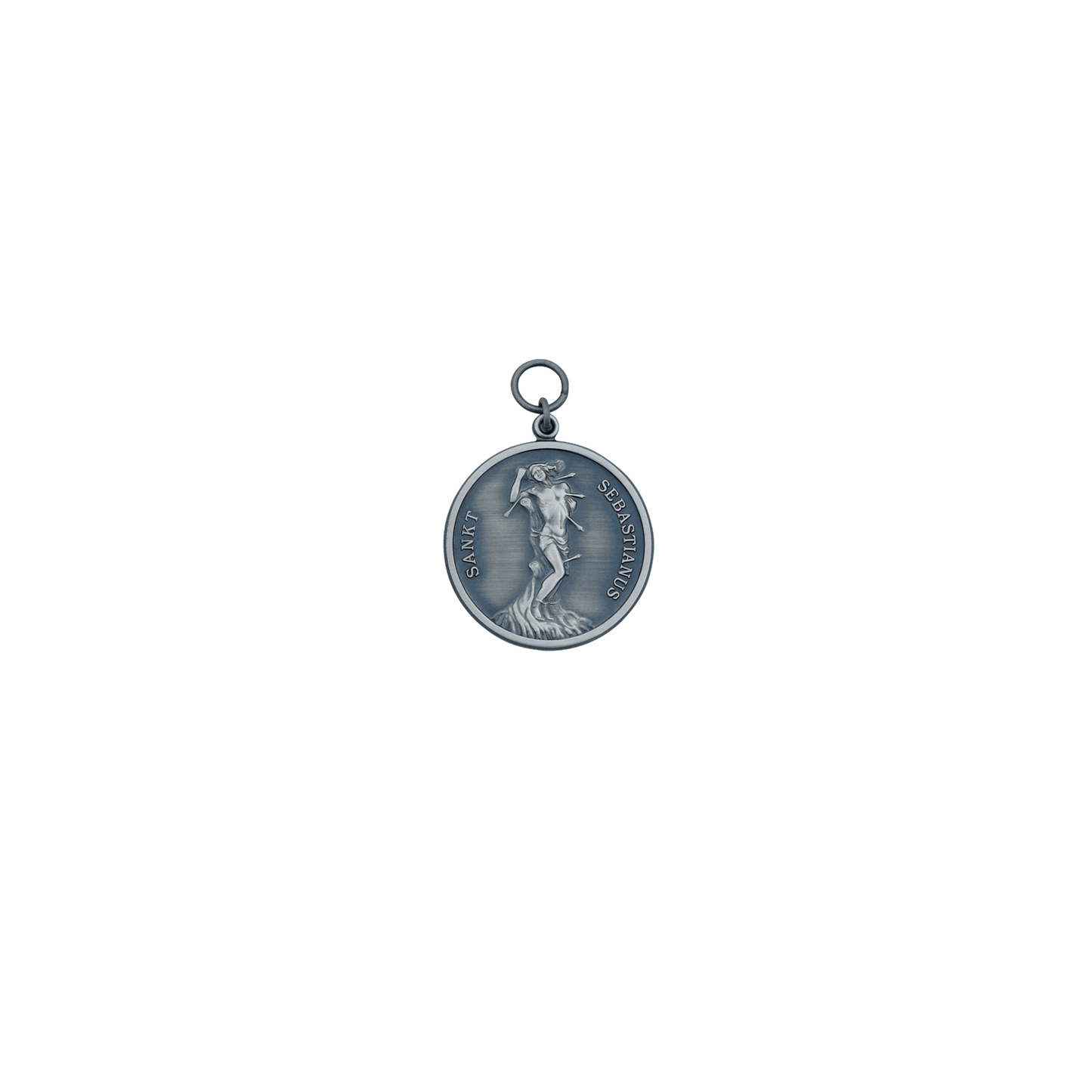 Medaille, 39mm, Messing, altsilber, mit Öse(n) und Ring(en)