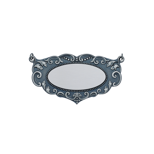 Schild, Messing, altsilber, mit Öse(n) und Ring(en)