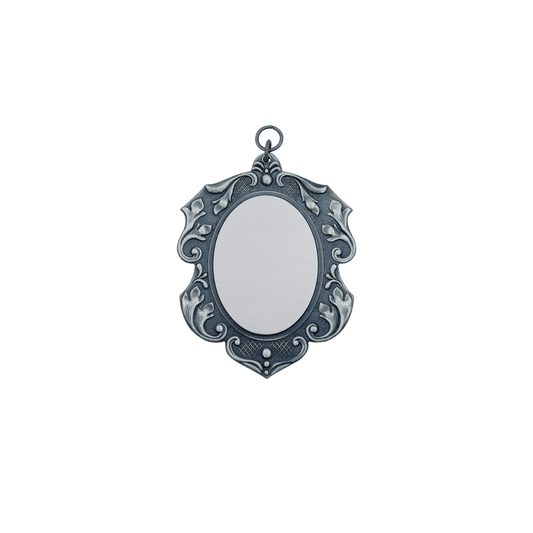 Schild, Messing, altsilber, mit Öse(n) und Ring(en)