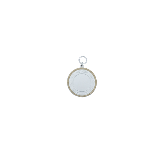 Medaille, Messing, versilbert, mit Öse(n) und Ring(en)