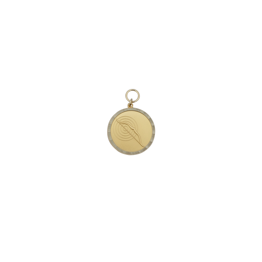 Medaille BOGEN, Messing, vergoldet, mit Öse(n) und Ring(en)