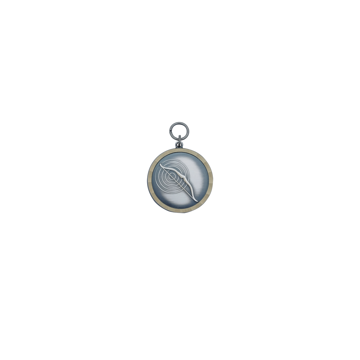 Medaille BOGEN, Messing, altsilber, mit Öse(n) und Ring(en)