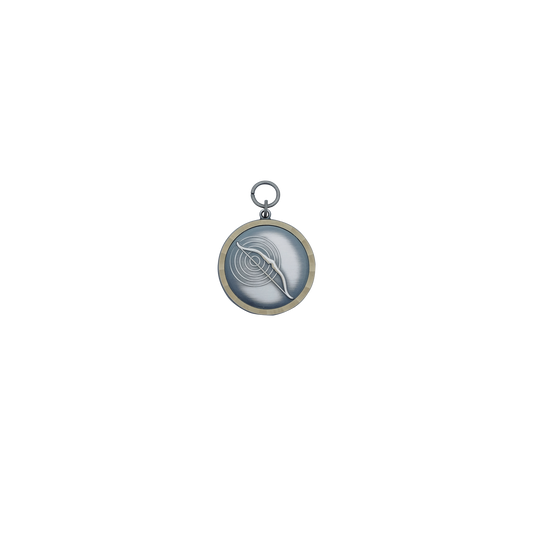 Medaille BOGEN, Messing, altsilber, mit Öse(n) und Ring(en)