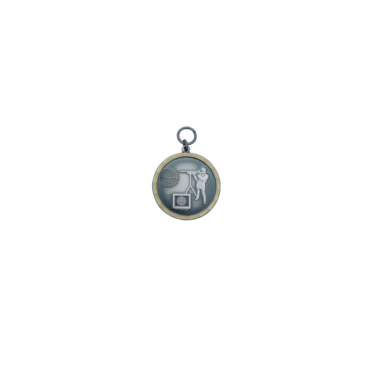 Medaille LICHTPUNKT, Messing, altsilber, mit Öse(n) und Ring(en)