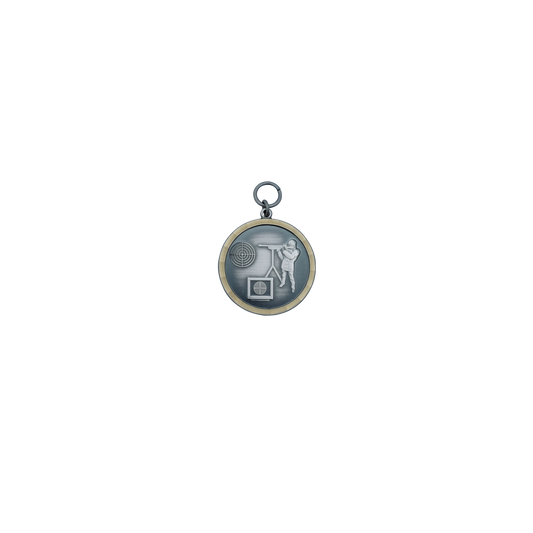Medaille LICHTPUNKT, Messing, altsilber, mit Öse(n) und Ring(en)