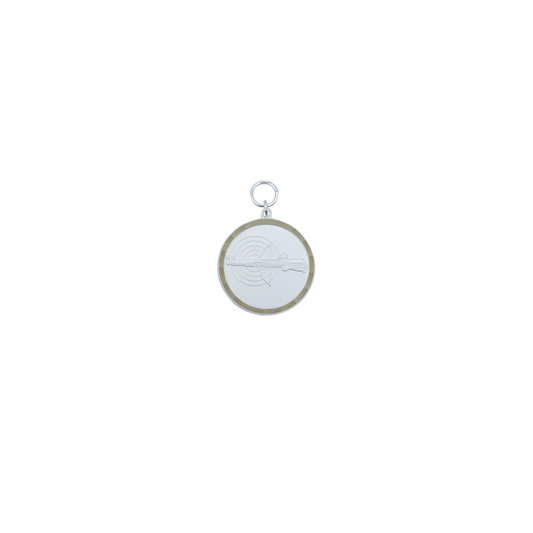 Medaille ARMBRUST, Messing, versilbert, mit Öse(n) und Ring(en)