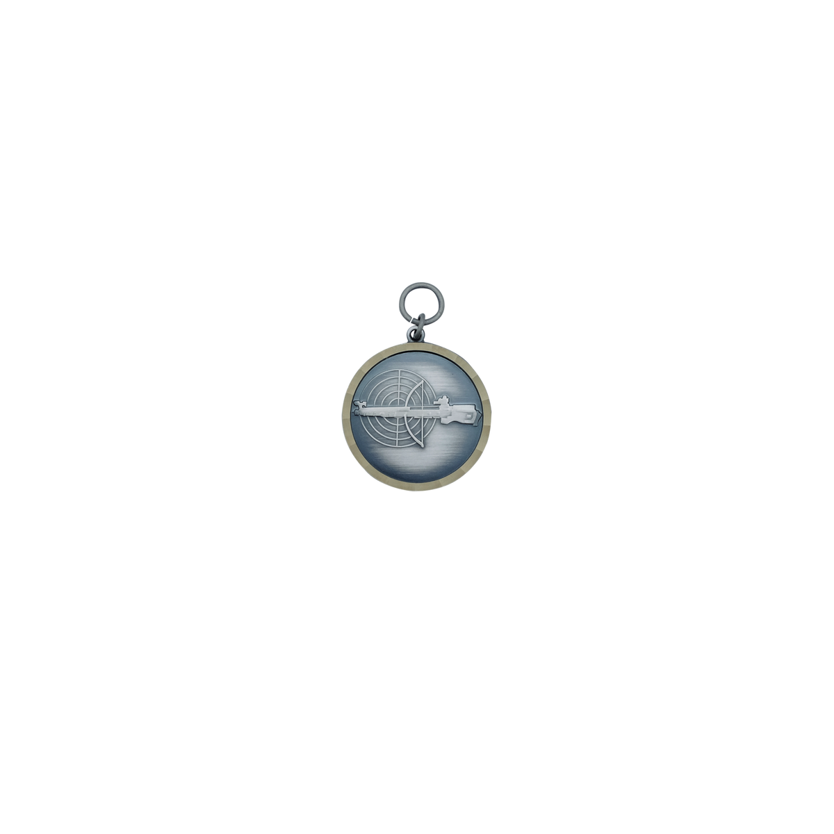 Medaille ARMBRUST, Messing, altsilber, mit Öse(n) und Ring(en)