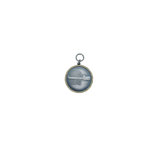 Medaille ARMBRUST, Messing, altsilber, mit Öse(n) und Ring(en)