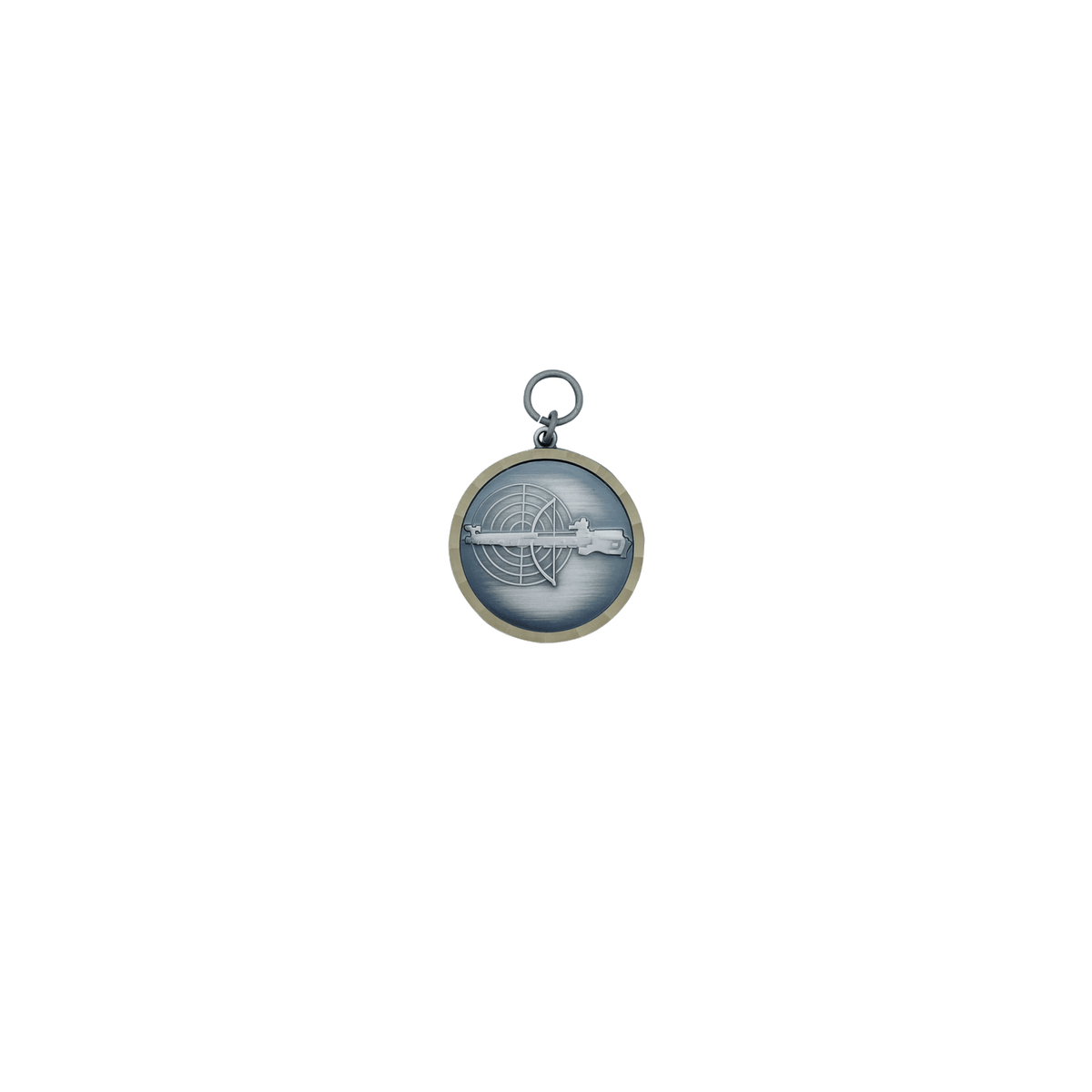 Medaille ARMBRUST, Messing, altsilber, mit Öse(n) und Ring(en)