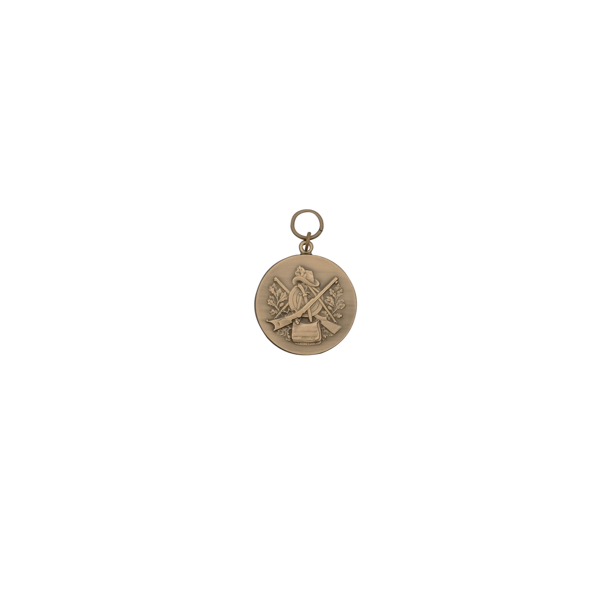 Medaille, 33mm, Messing, bronzefarbig, mit Öse(n) und Ring(en)