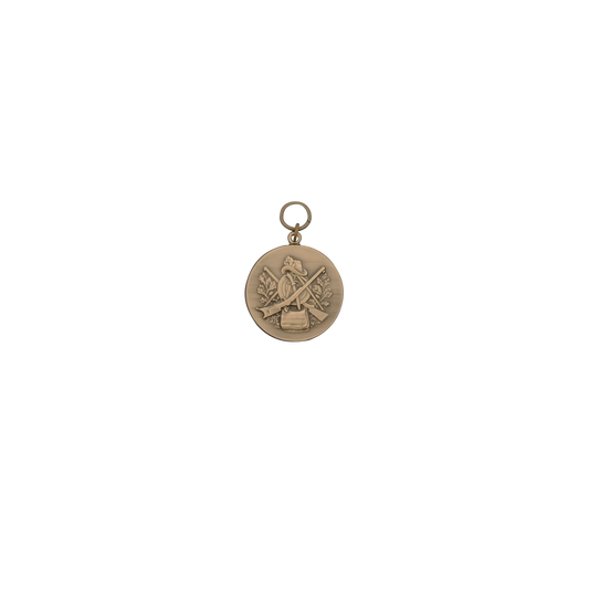 Medaille, 33mm, Messing, bronzefarbig, mit Öse(n) und Ring(en)
